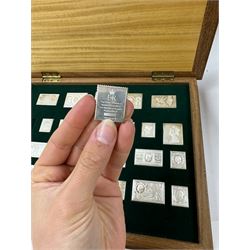 The Stamps of Royalty, Hallmark Replicas Limited, collection of twenty-five silver stamp ingots, set no. 4270, in presentation case with certificates