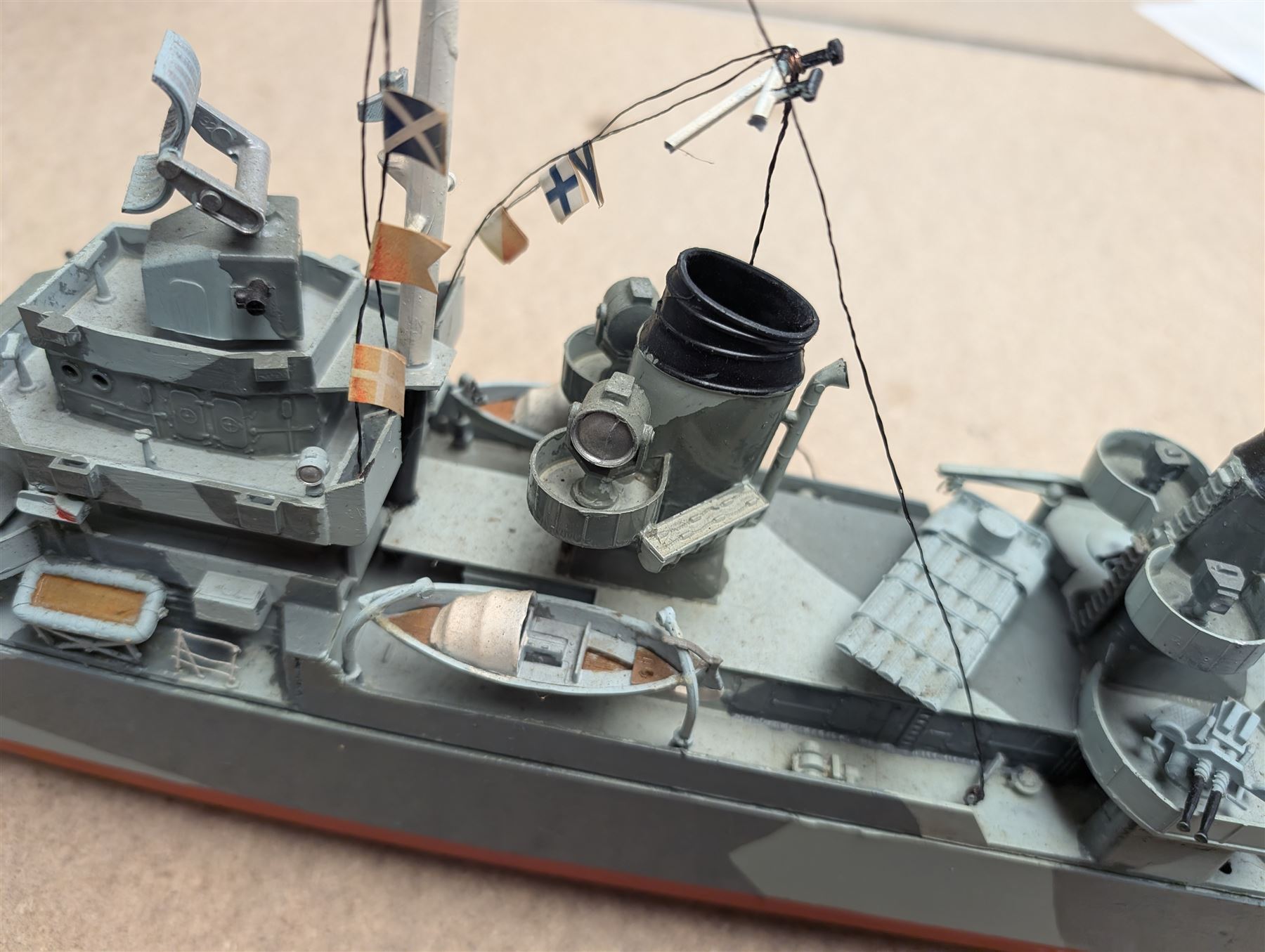 US DD-680 model warship, L89cm, H27cm