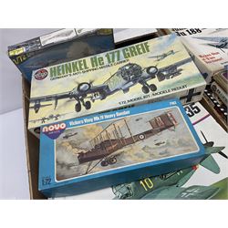 Large quantity of aircraft scale model kits to include Airfix, Revell, Monogram etc, in three boxes 