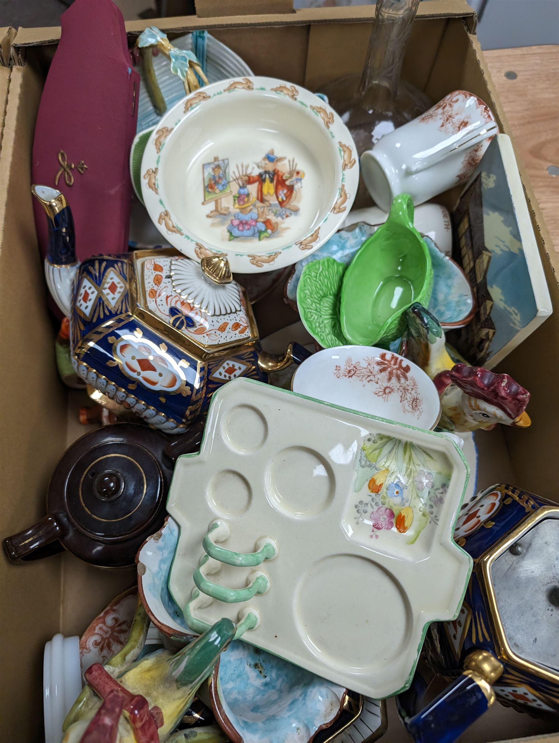 Royal Winton Grimwades chintz jug, Royal Bradwell vase, Noritake tea wares and other ceramics and glassware, in two boxes 