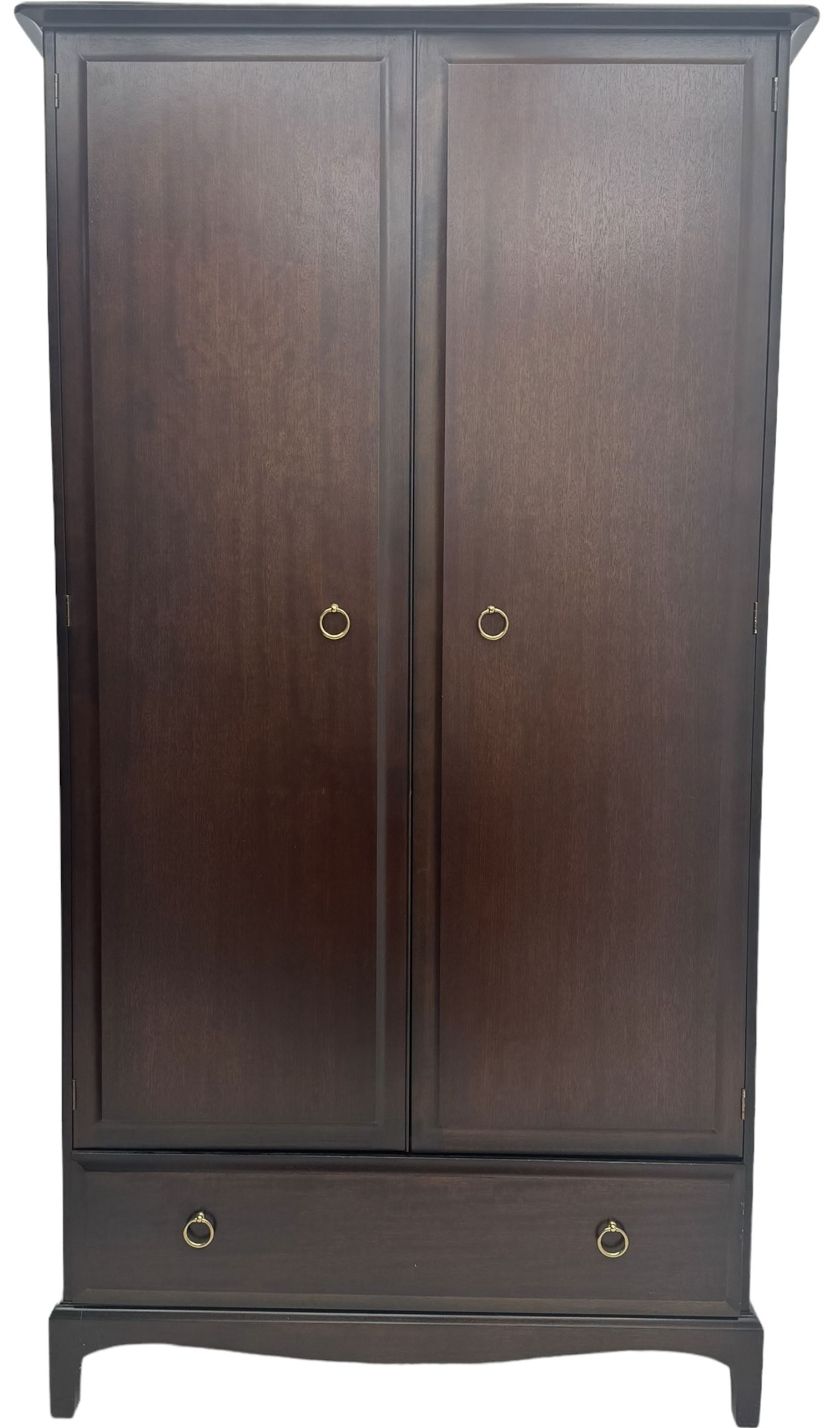 Stag Minstrel - mahogany double wardrobe fitted with single drawer 