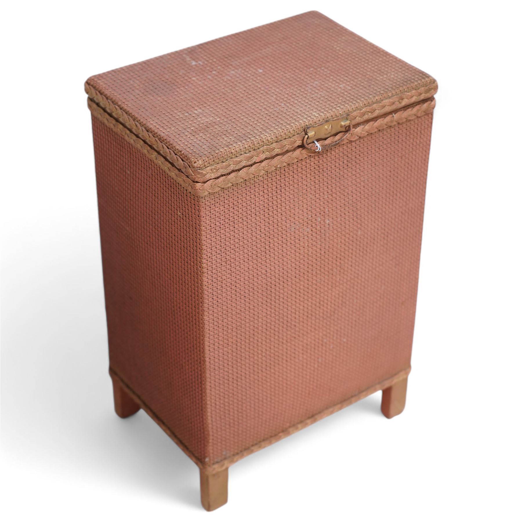 Lloyd Loom - linen bin (W36cm, H45cm, D25cm); stool; and cylinder bin (3)