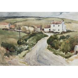 Owen Bowen (Staithes Group 1873-1967): 'Road to the Old Church House - Robin Hood's Bay', ...