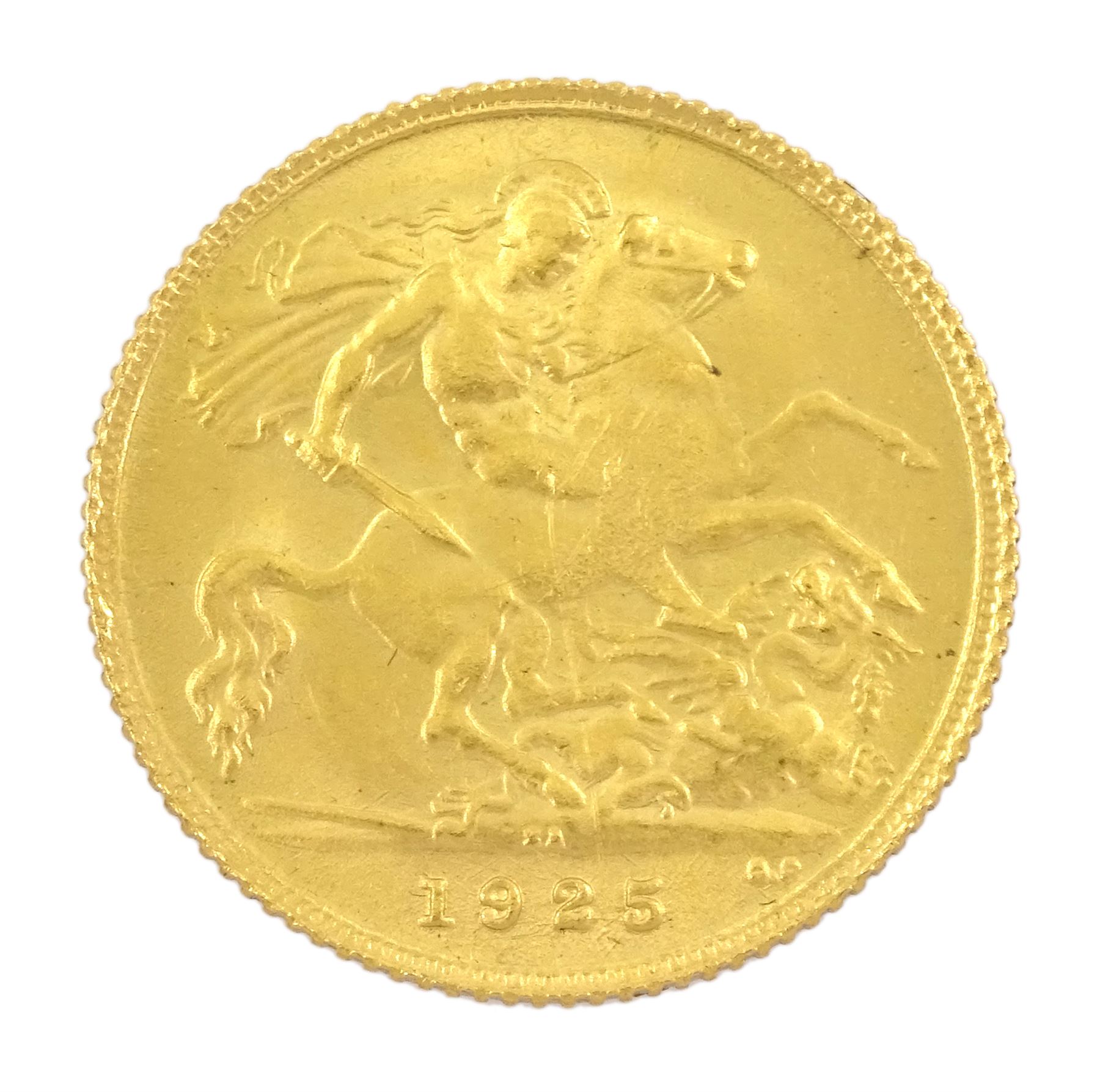 King George V 1925 gold half sovereign coin