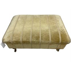 Duresta England - footstool upholstered in pale gold fabric