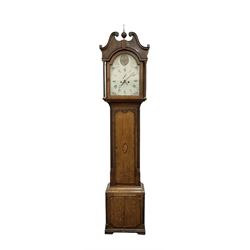 H Jones of Oswestry - Early19th century oak and mahogany eight-day longcase clock, with a ...