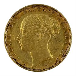 Queen Victoria 1886 gold full sovereign coin, Melbourne mint