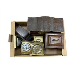 Various spring driven and quartz mantle clocks.