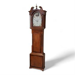 Ralph Weston (III) of Wolsingham (Co Durham) - 30-hour oak and mahogany longcase clock c18...