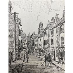 Jack Rigg (British 1927-2023): 'Whitby', ink sketch signed and titled 17cm x 13cm (unframed)