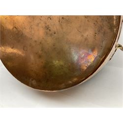 Large Victorian copper twin handled jam or preserve pan, not including handles H18cm D53cm